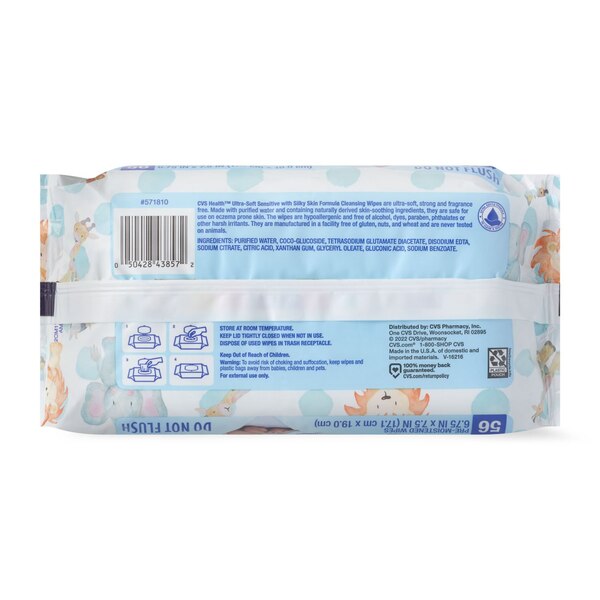 CVS Health Ultra-Soft Sensitive Cleansing Wipes, 56 CT