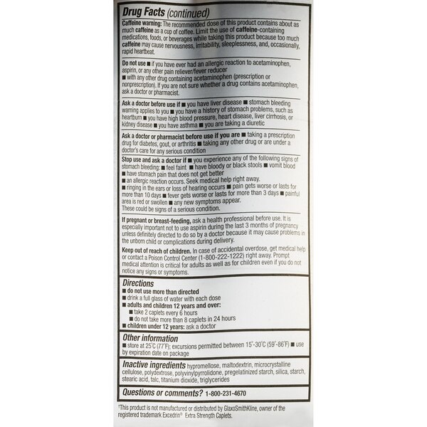 CVS Health Extra Strength Headache Relief Acetaminophen, Aspirin (NSAID) & Caffeine Caplets