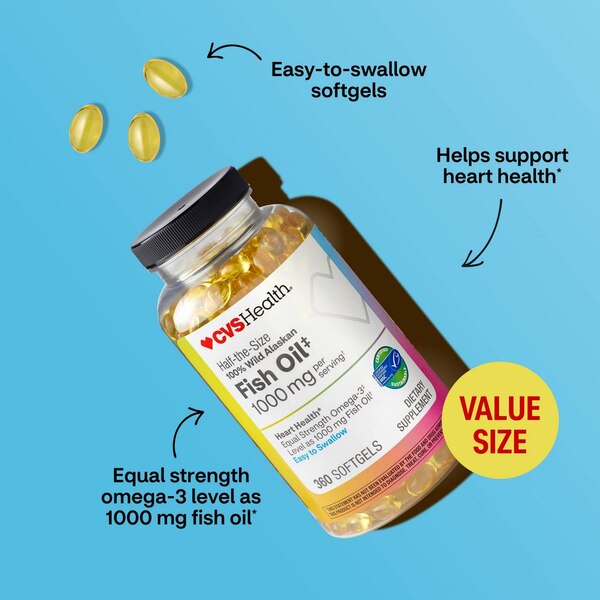 CVS Health Fish Oil, Half Size, 1000 MG
