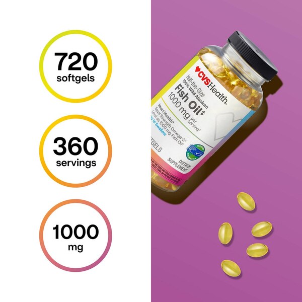 CVS Health Fish Oil, Half Size, 1000 MG