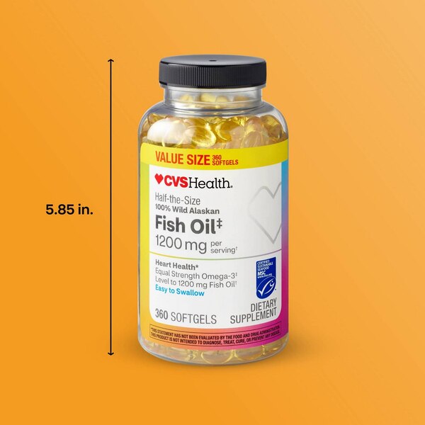 CVS Health Fish Oil, Half Size, 1000 MG