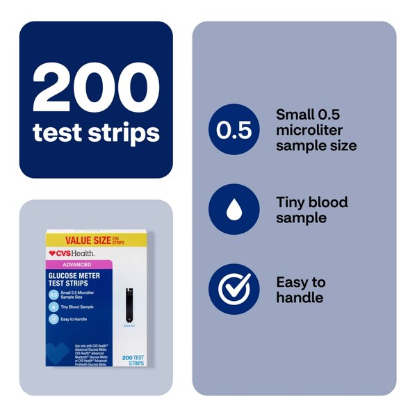 CVS Health Advanced Glucose Meter Test Strips