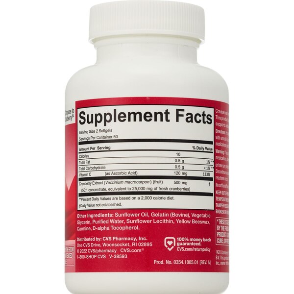 CVS Health Cranberry with Vitamin C,  500 mg, 100CT