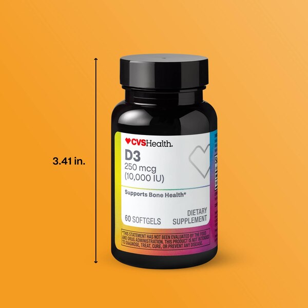CVS Health D3 Softgels, 60 CT