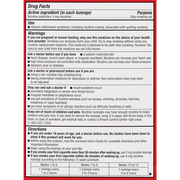 CVS Health Sugar Free Nicotine 4mg Lozenges, Cinnamon, 108 CT