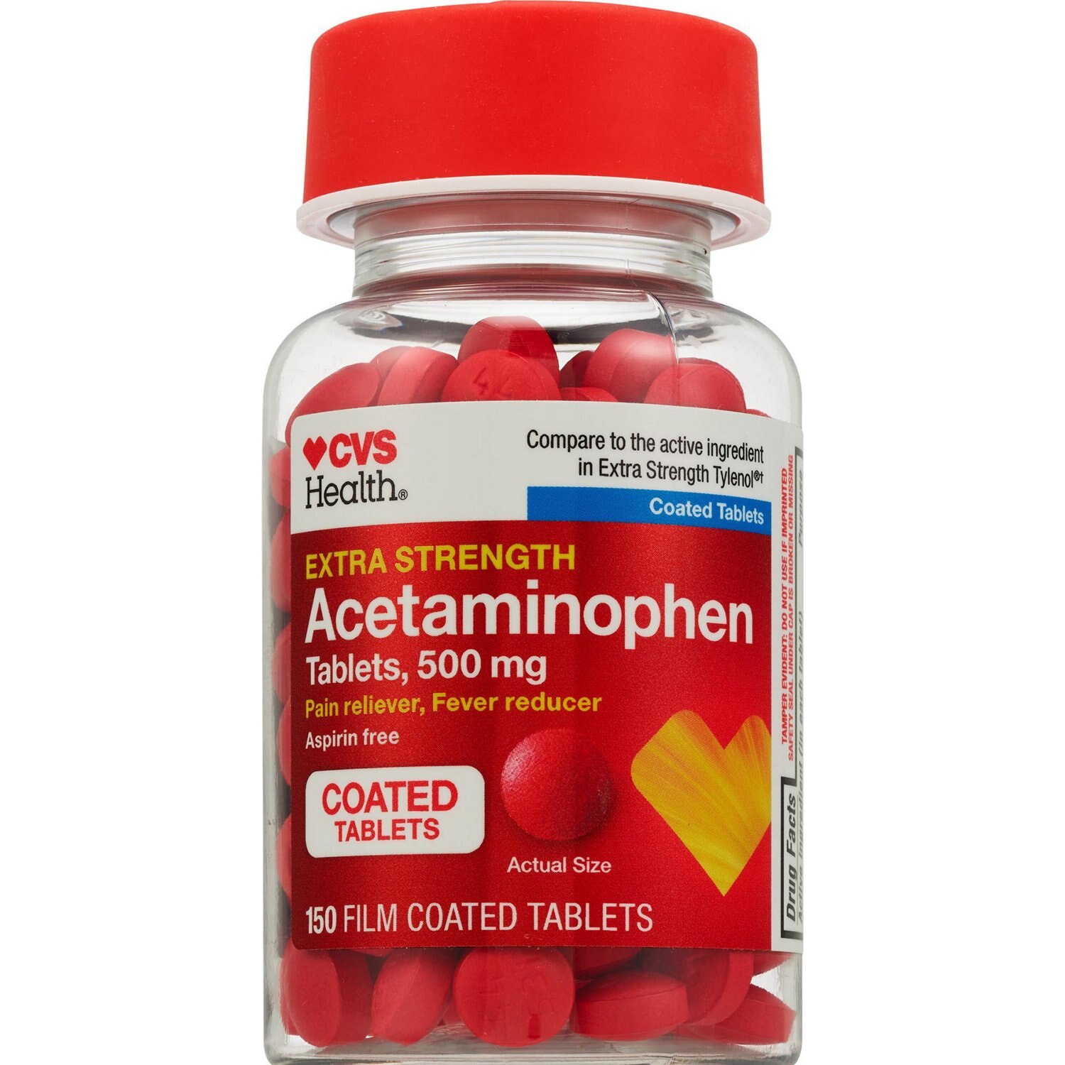 CVS Extra Strength Acetaminophen Pain Reliever & Fever Reducer 500 MG Tablets image.