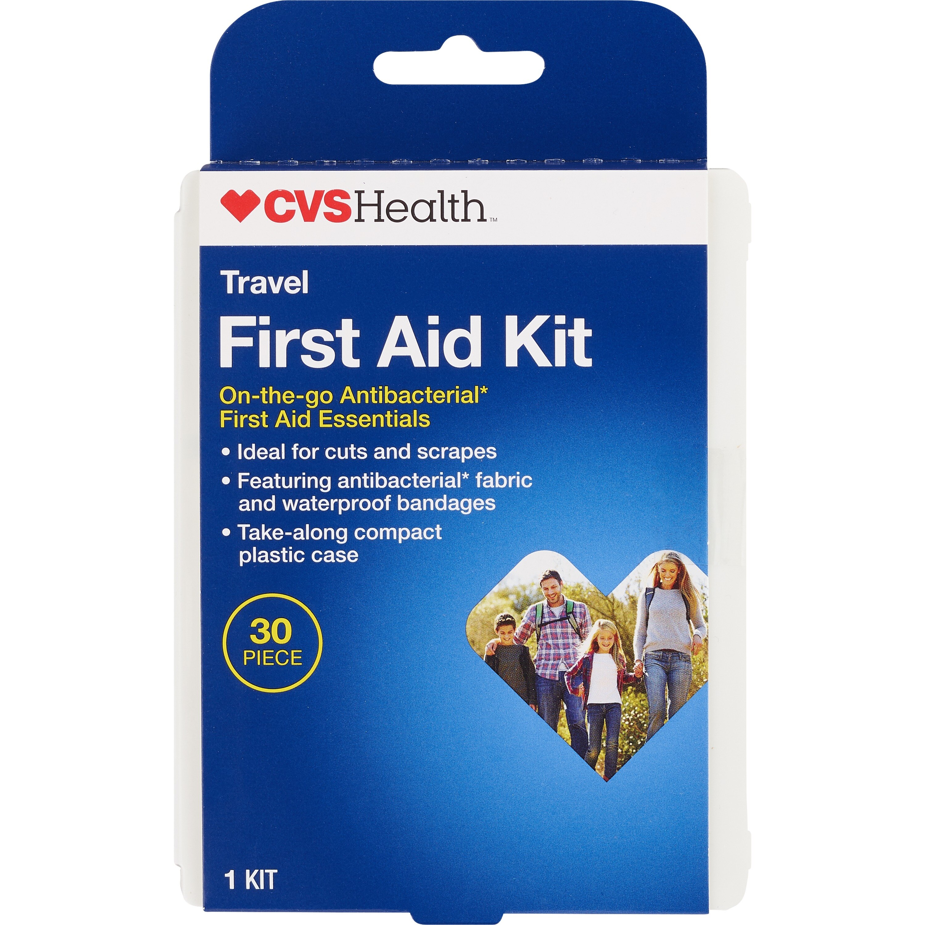 CVS Health - Kit de primeros auxilios para viaje con productos antibacterianos básicos, 30 piezas
