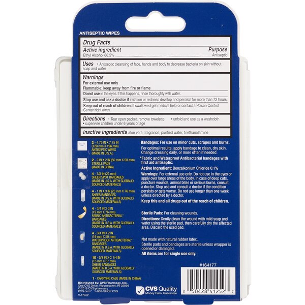 CVS Health Travel First Aid Kit, Antibacterial Essentials
