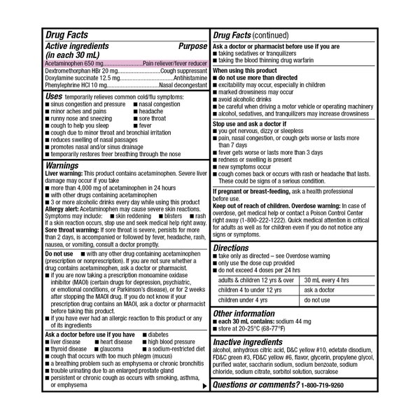 CVS Health Maximum Strength Nighttime Severe Cold & Flu Relief Liquid , 12 OZ