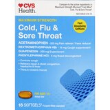 CVS Health Maximum Strength Cold, Flu & Sore Throat Softgels, 16 CT, thumbnail image