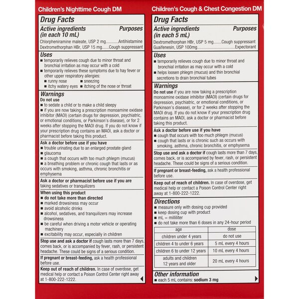 CVS Health Children's Day + Nighttime Cough & Chest Congestion DM Liquid Combo Pack, 2 4 OZ bottles