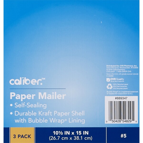 Caliber Bubble Mailers, Size 5