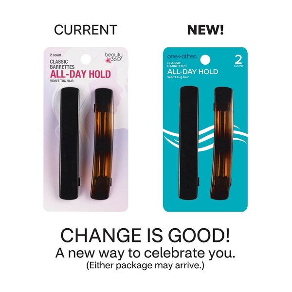 one+other All Day Hold Classic Barrettes, 2/Pack