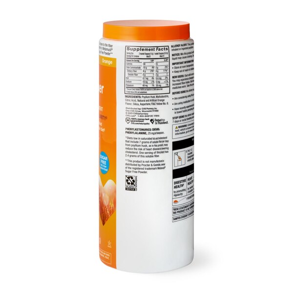 CVS Health Daily Fiber Powder Sugar Free Orange, 15 OZ