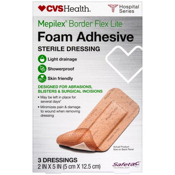 CVS Health Mepilex Border Lite Foam Adhesive Sterile Dressings
