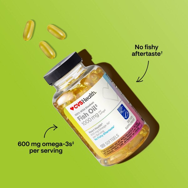 CVS Health 100% Wild Alaskan Fish Oil Softgels, 120 CT