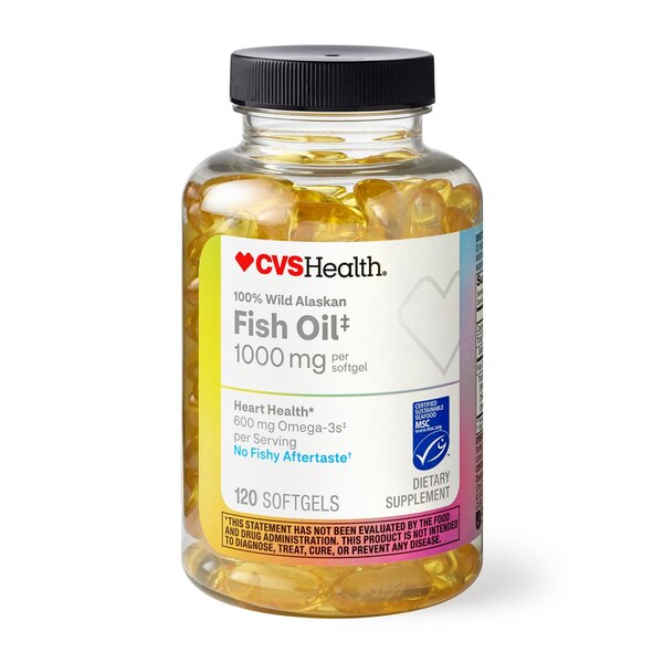 CVS Health 100% Wild Alaskan Fish Oil Softgels, 120 CT