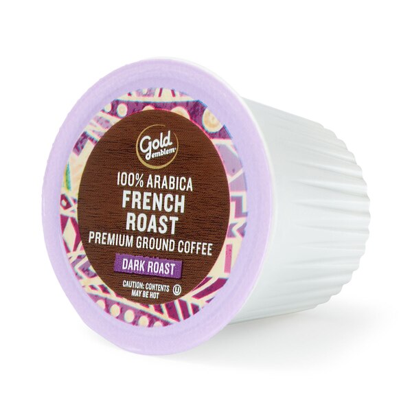 Gold Emblem Fair Trade French Roast Premium Ground Coffee Single-Serve Cups, 12 ct