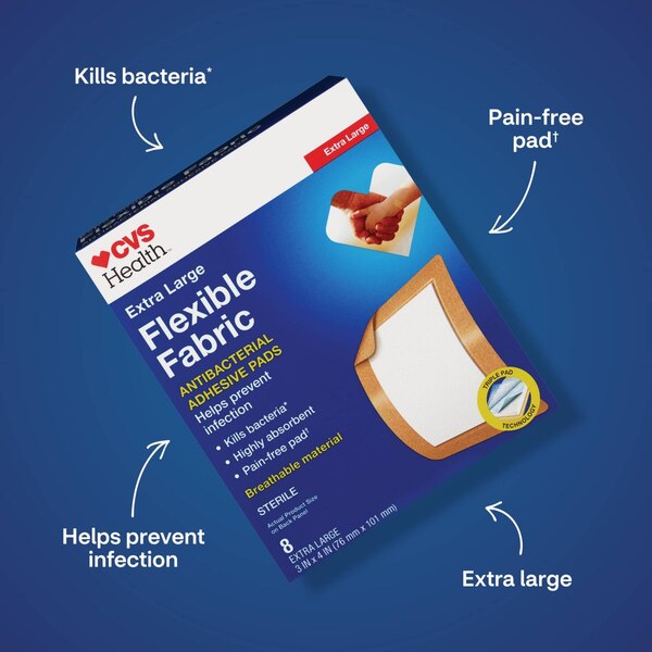 CVS Health Flexible Fabric Antibacterial Adhesive Pads