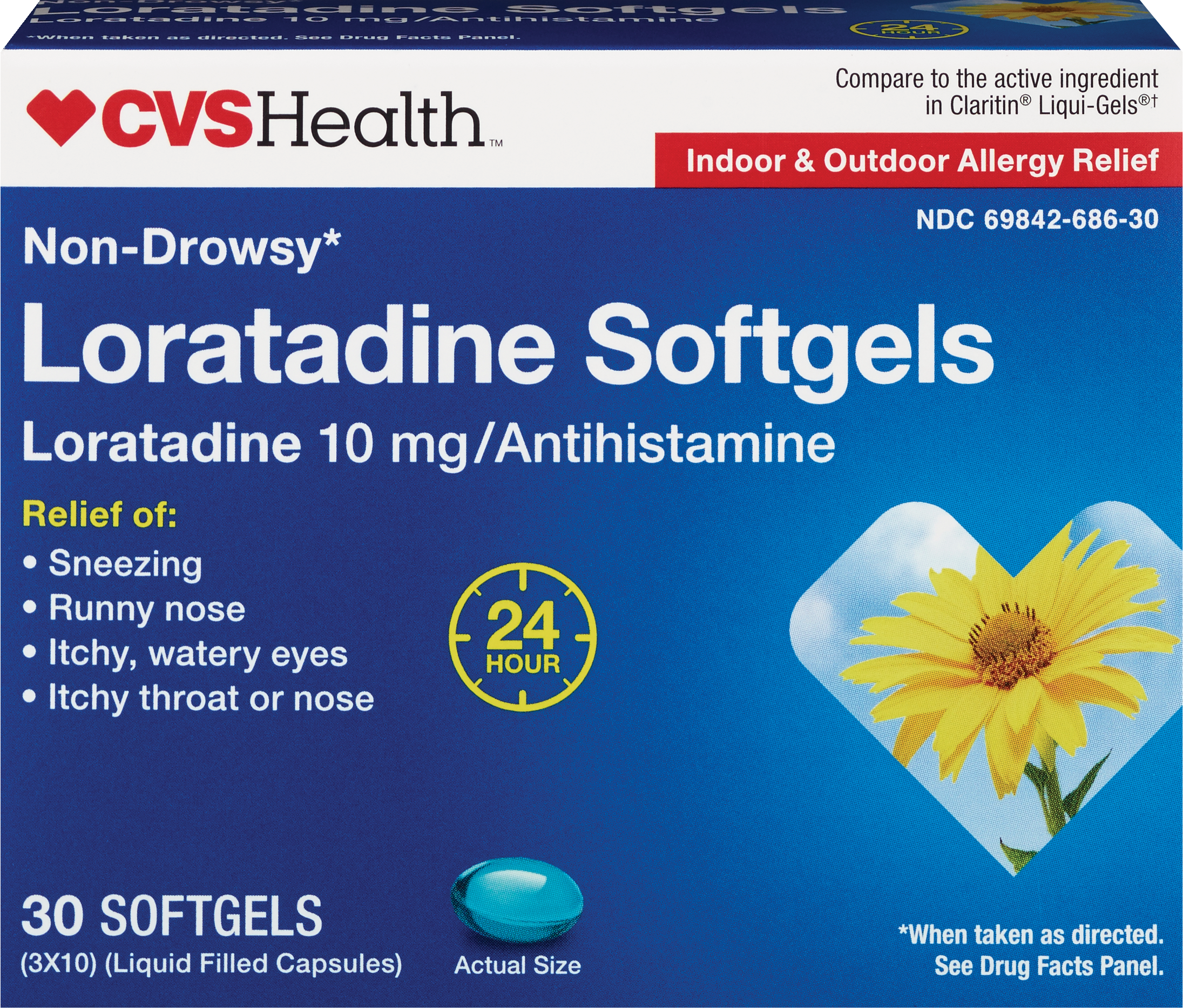 CVS Health 24HR Non Drowsy Loratadine Softgels