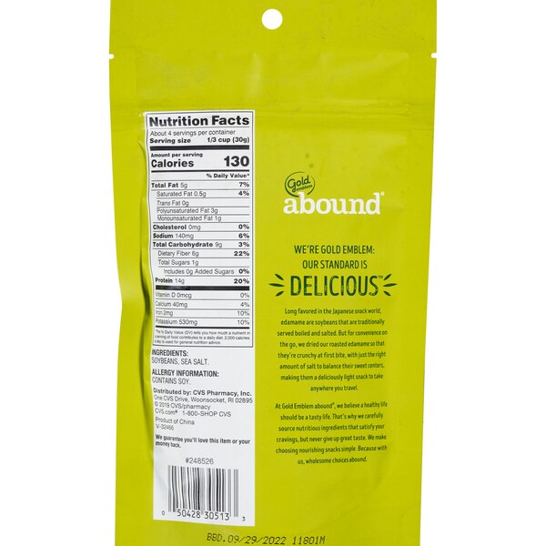 Gold Emblem Abound Edamame Dry Roasted With Sea Salt, 4 oz