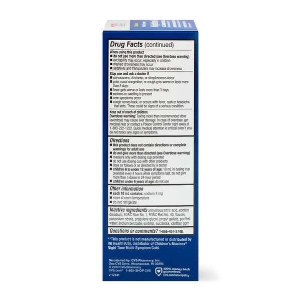 CVS HEALTH CHILDREN'S NT MULTI-SYMPTOM COLD RLF BERRY LIQUID