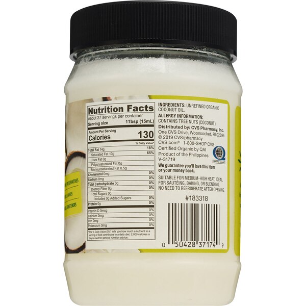 Gold Emblem Abound Extra Virgin Coconut Oil Unrefined, 14 oz