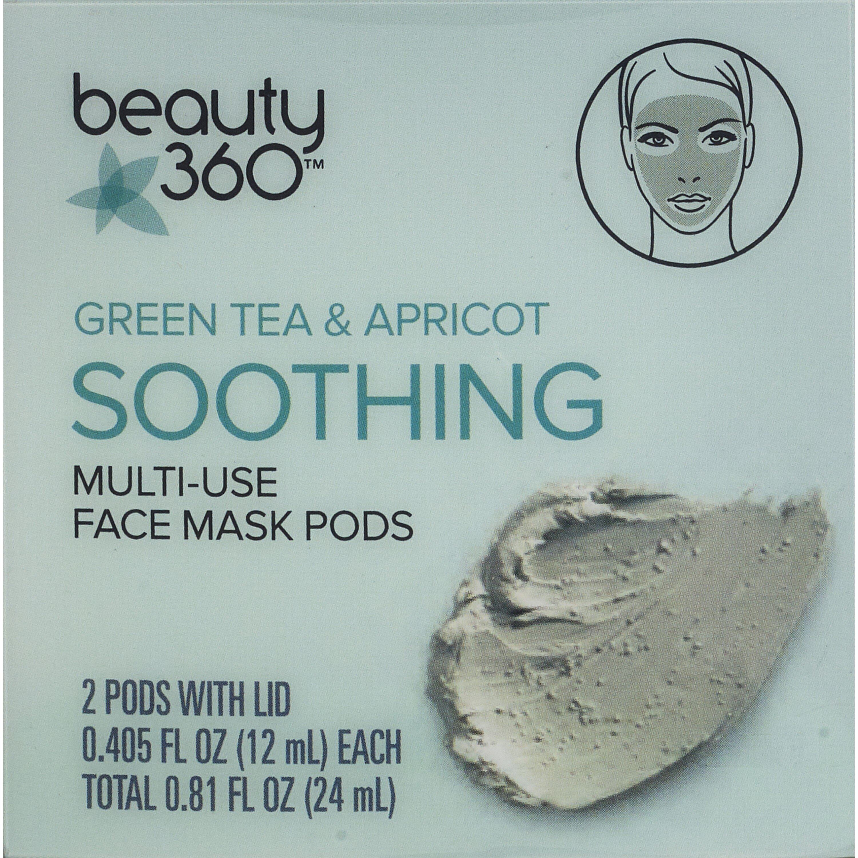 Beauty 360 - Mascarilla facial multiuso en cápsulas, Green Tea & Apricot, 2 u.