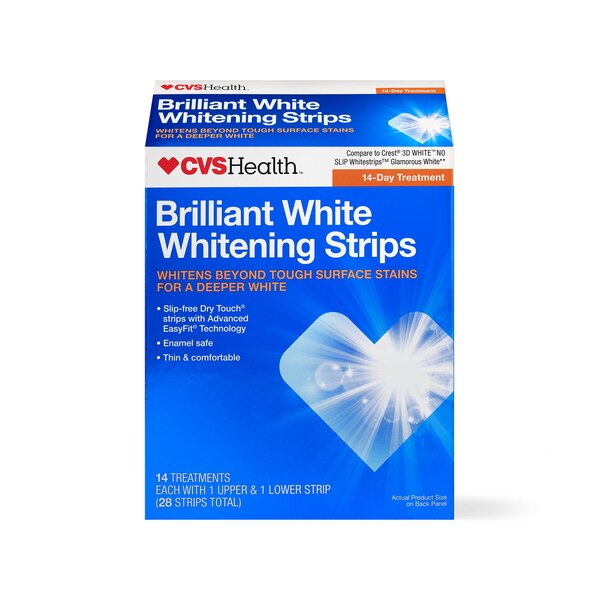 CVS Health Brilliant White Whitening Strips, 14 Treatments