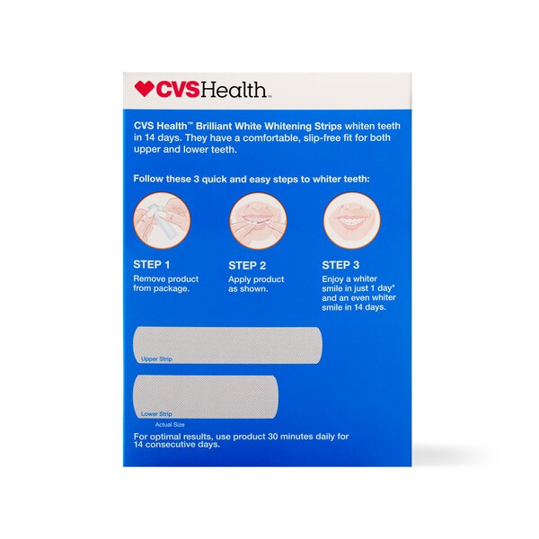 CVS Health Brilliant White Whitening Strips, 14 Treatments