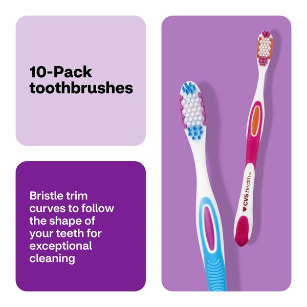 CVS Health Ultimate Clean Toothbrushes, Soft Bristle, 10 CT