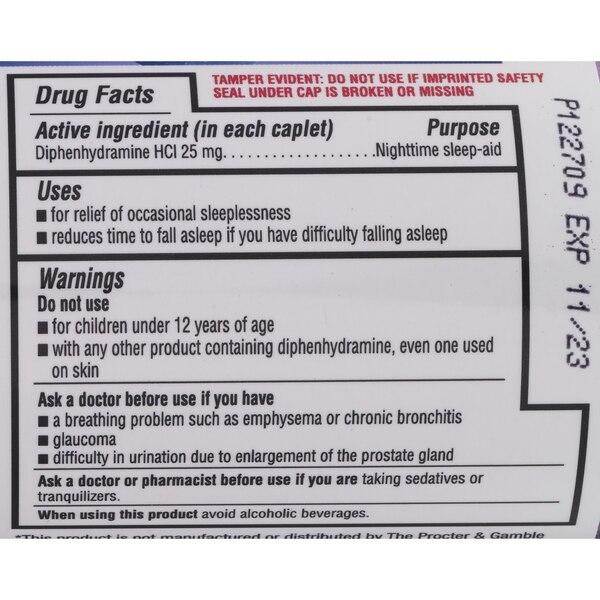 CVS Health Nighttime Sleep Aid Diphenhydramine HCI 25 MG Caplets, 365 CT