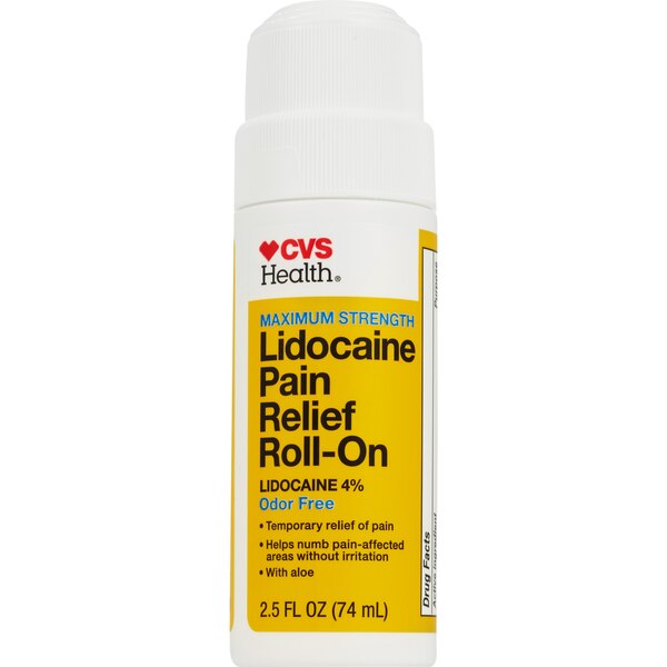 CVS Health Maximum Strength Lidocaine Pain Relief Roll-On, 2.5 FL OZ