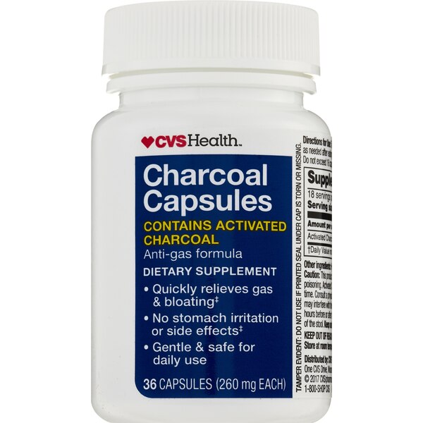 CVS Health Activated Charcoal Capsules, 36 CT