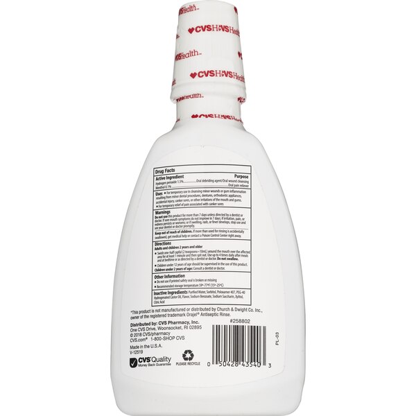 CVS Health Antiseptic Mouth Sore Rinse, Fresh Mint, 16 OZ