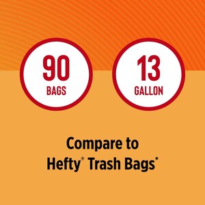 Total Home 13 Gallon Tall Kitchen Trash Bags, 90 ct