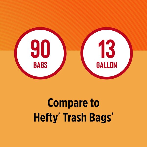 Total Home 13 Gallon Tall Kitchen Trash Bags, 90 ct