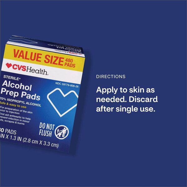 CVS Health Sterile Alcohol Prep Pads, 480 CT