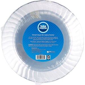 Total Home Premium Plastic Dinner Plates, 8 ct