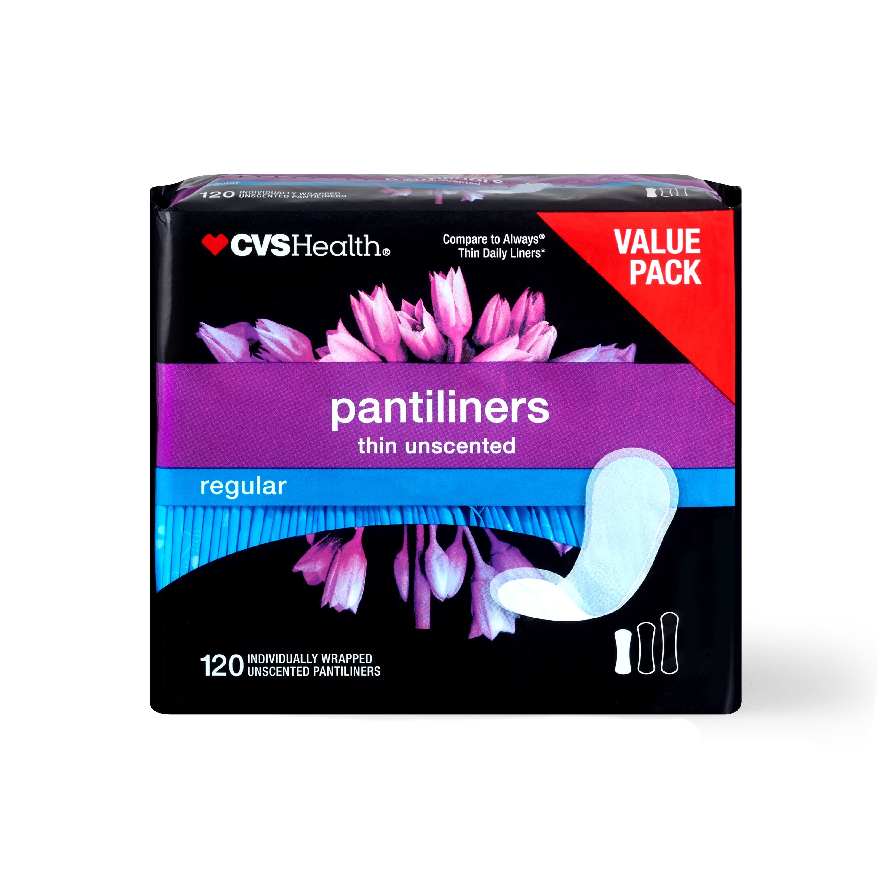 CVS Health Thin Pantiliners, Unscented, Regular