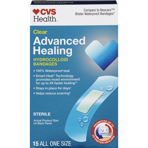 CVS Health Clear Advanced Healing Hydrocolloid Bandages, Variety Pack