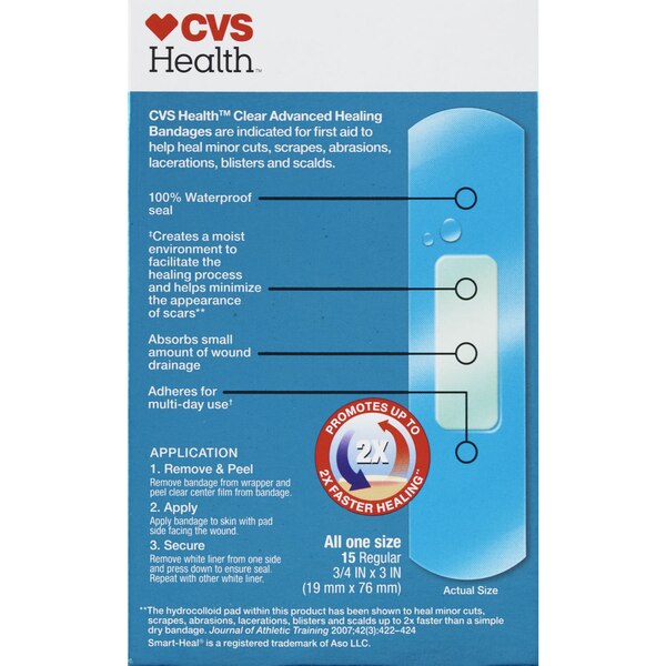 CVS Health Clear Advanced Healing Hydrocolloid Bandages, Variety Pack