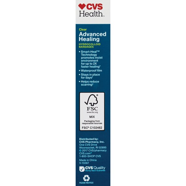 CVS Health Clear Advanced Healing Hydrocolloid Bandages, Variety Pack
