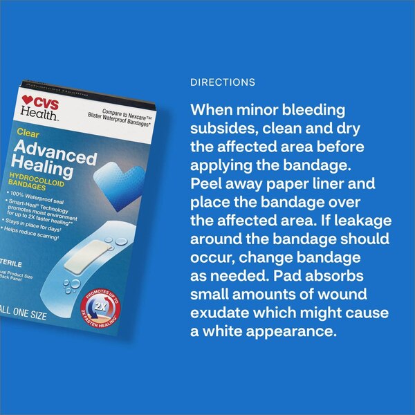 CVS Health Clear Advanced Healing Hydrocolloid Bandages, Variety Pack