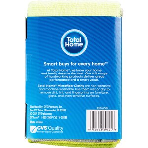 Total Home Microfiber Cloths, 3 ct