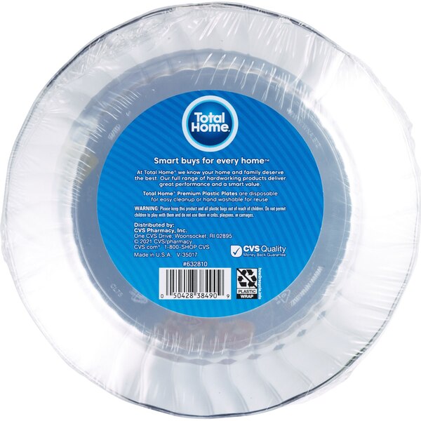 Total Home Premium Plastic Plates, 10 ct
