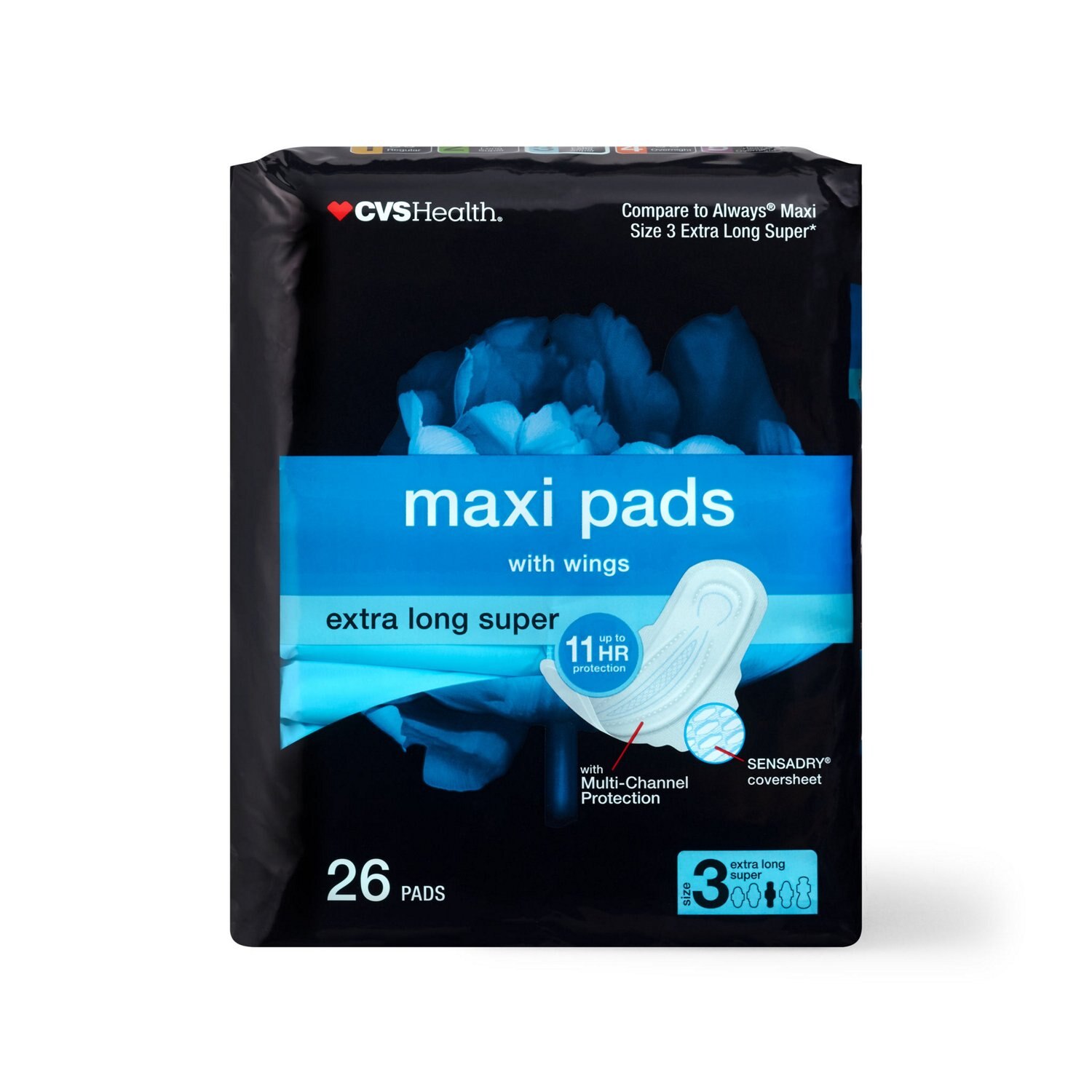 CVS Maxi, Extra Long Super, Size 3, 26 CT image.
