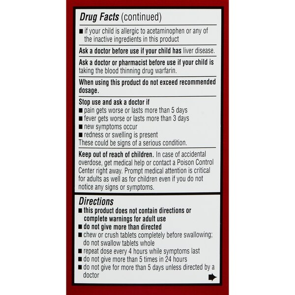 CVS Health Children's Acetaminophen Pain Reliever & Fever Reducer Chewable Tablets, Grape, 24 CT