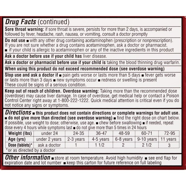 CVS Health Children's Acetaminophen Chewable 160 MG Tablets, Bubblegum, 24 CT
