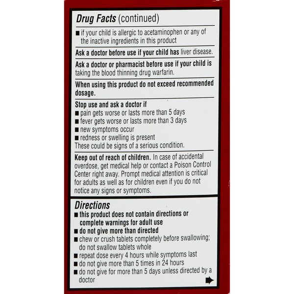 CVS Health Children's Acetaminophen Pain Reliever & Fever Reducer Chewable Tablets, Bubble Gum, 24 CT